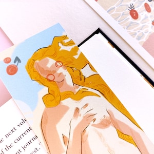 Venus Bookmark The Birth of Venus, Botticelli Illustration, Famous Artwork, Goddess, Aphrodite, Feminist Stationery image 3