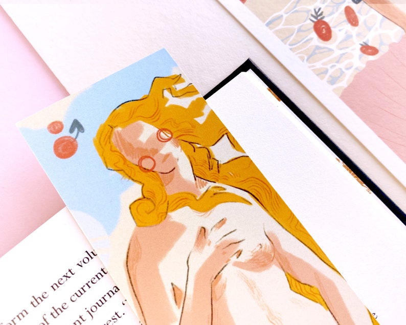 Venus Bookmark The Birth of Venus, Botticelli Illustration, Famous Artwork, Goddess, Aphrodite, Feminist Stationery image 3