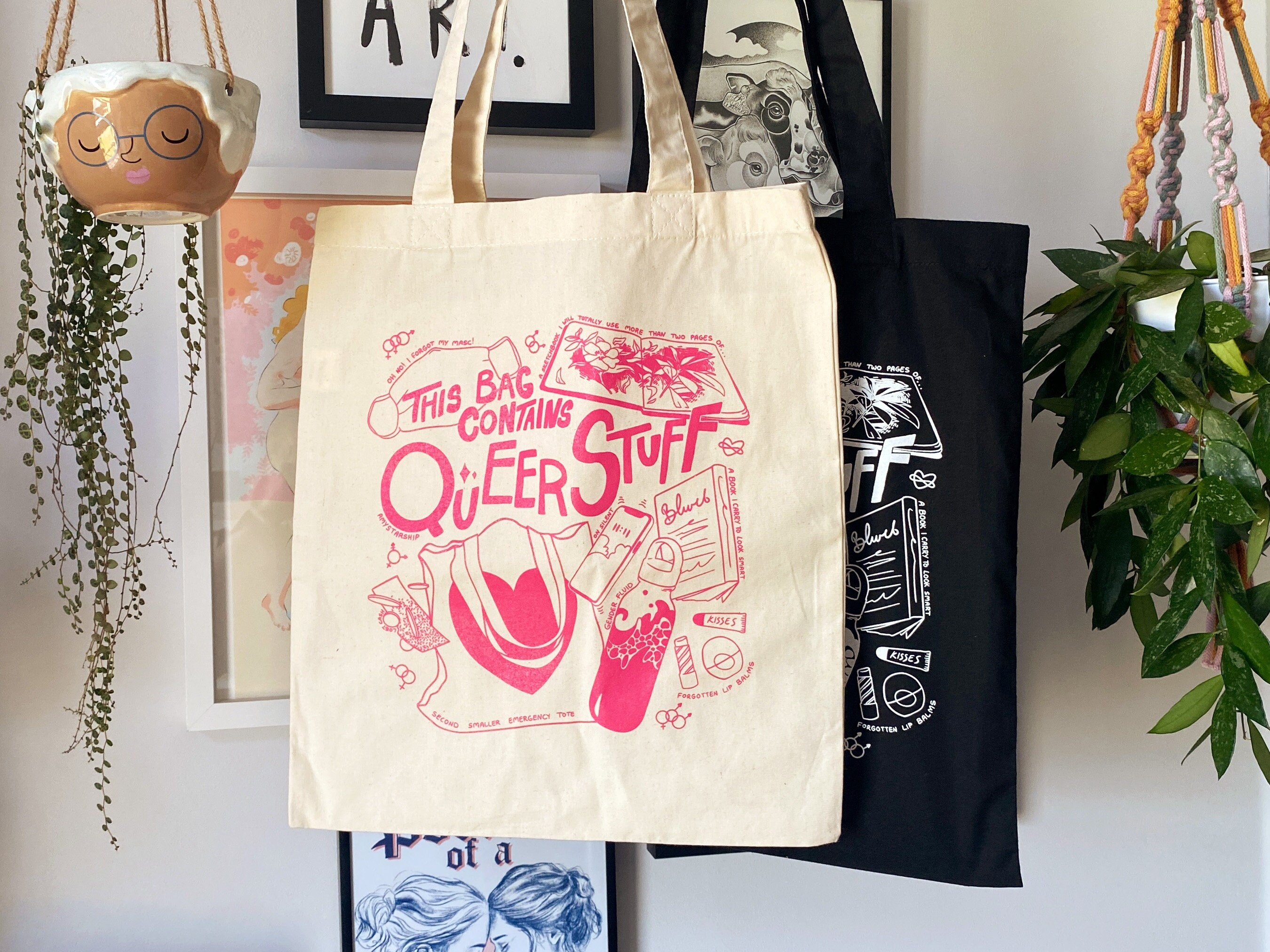 tote bag with patches