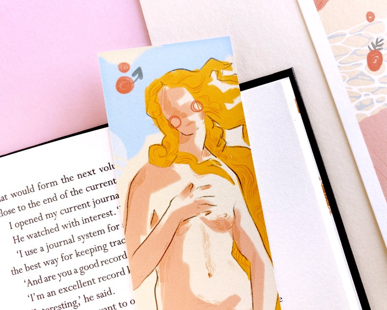 Venus Bookmark The Birth of Venus, Botticelli Illustration, Famous Artwork, Goddess, Aphrodite, Feminist Stationery image 7