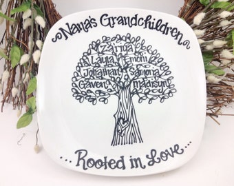 The Original Grandmother Nana Family Tree Grandchildren Personalized Custom Name Grandparents Grandma Plate
