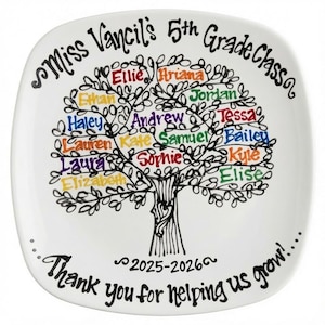 L'original remerciement des enseignants Cadeau pour la remise des diplômes de fin d'année scolaire Arbre de la classe Personnalisé Plaque nominative personnalisée
