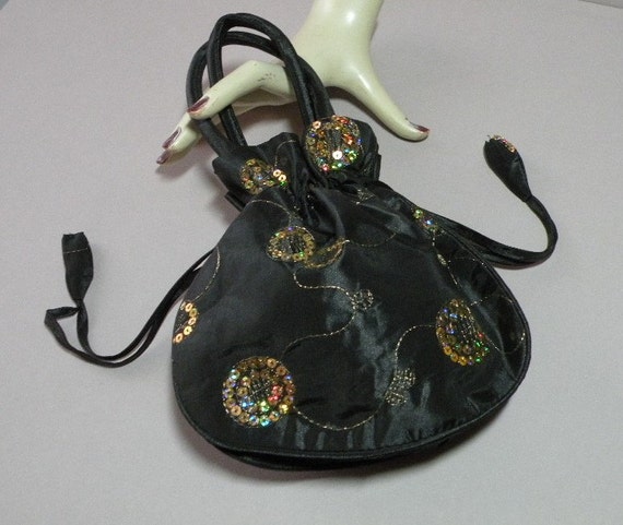 Gold Sequin Evening Bag - image 1