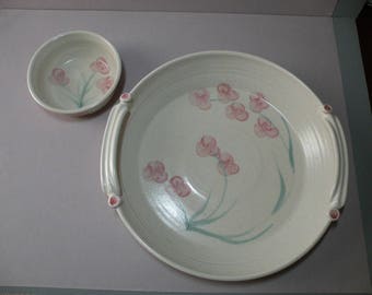 Pottery Serving Platter & Bowl