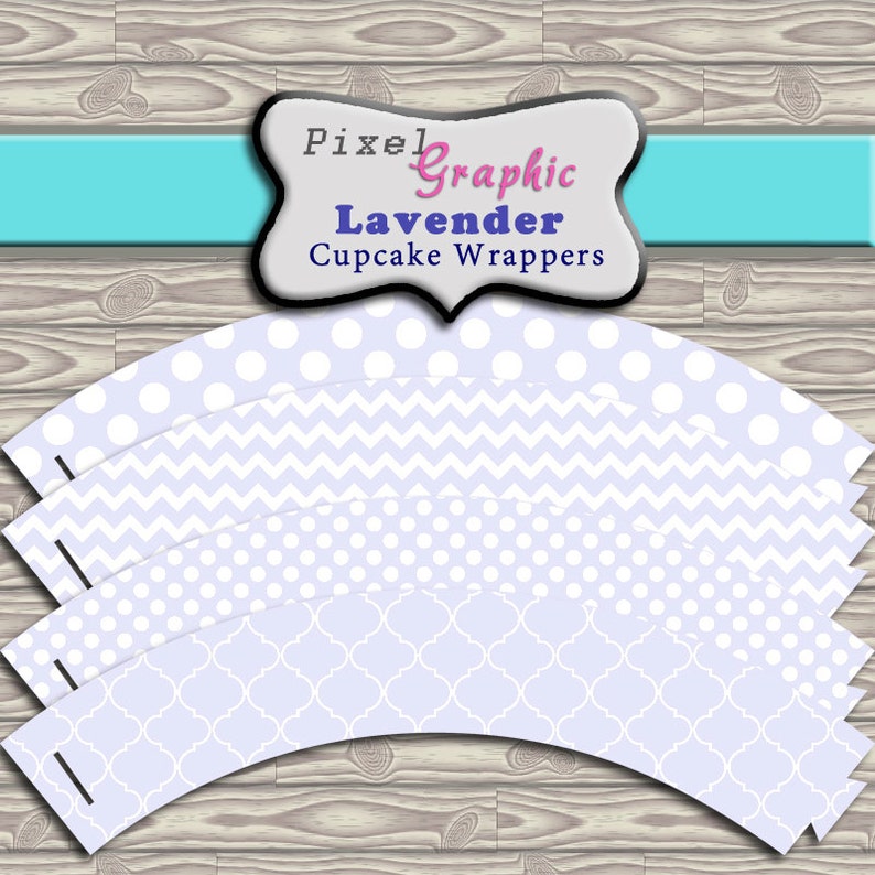 Cupcake Wrappers Lavender Printable Instant Download Cupcake Liner for Birthday parties Baby Showers