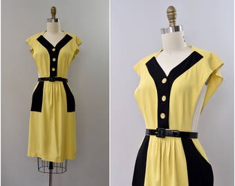 1940's rare "Jumperjack" pinafore rayon dress • xs
