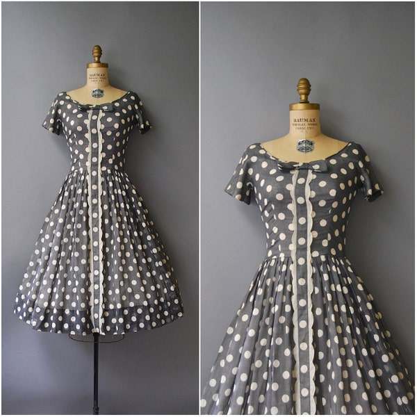 1950's Suzy Perette Dress//Polka Dot Dress//50's Cotton Dot Dress