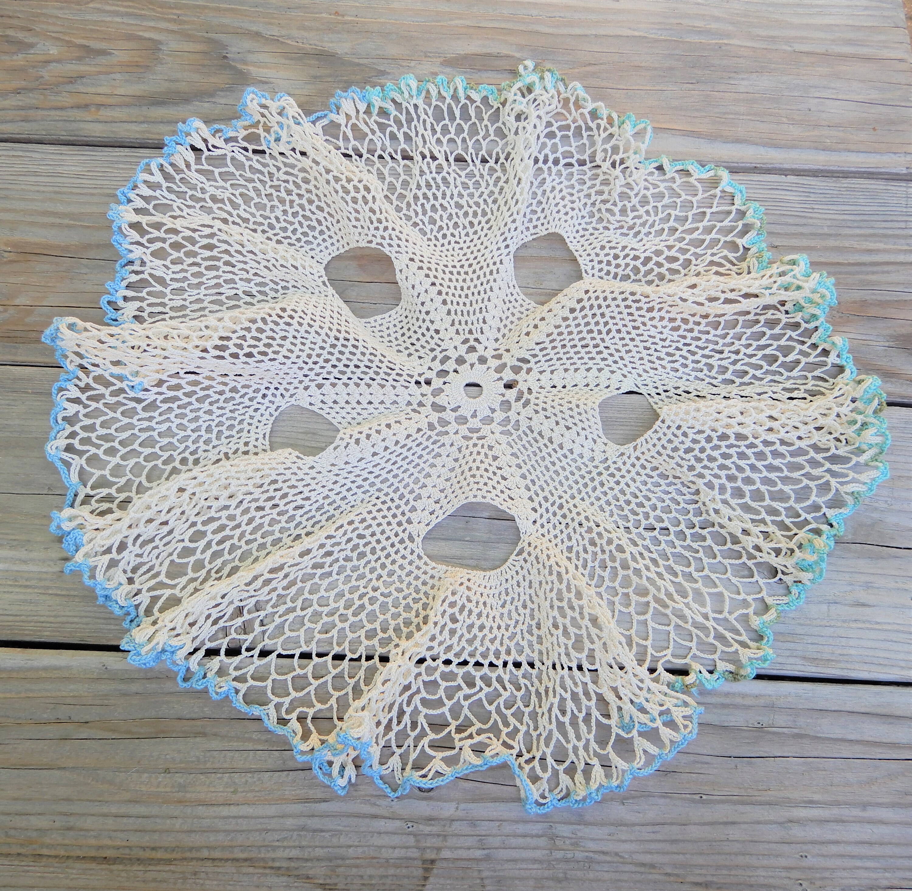 Vintage Doily Crochet With Ruffled Edges Etsy