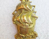 Vintage Brass Door Knocker Design of a ship