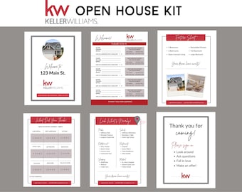 Keller Williams Branded Open House Kit  | Open House Real Estate Kit   | Open House | Instant Download | Editable Template | PDF