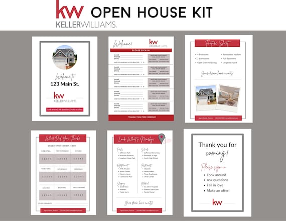 Keller Williams Branded Open House Kit  | Open House Real Estate Kit   | Open House | Instant Download | Editable Template | PDF