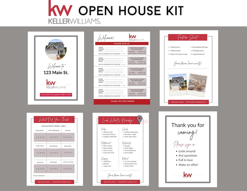 Keller Williams Branded Open House Kit | Open House Real Estate Kit | Open House | Instant Download | Editable Template | PDF image 1