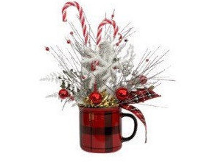 Christmas Mug Centerpiece, Christmas Arrangement, Coffee Mug