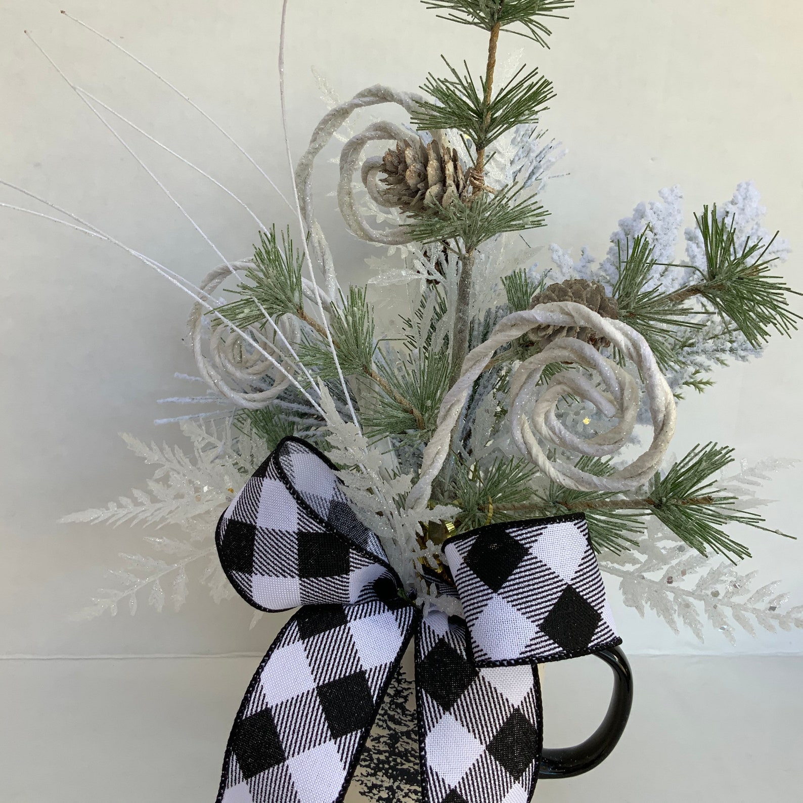 Christmas Mug Centerpiece, Christmas Arrangement, Coffee Mug