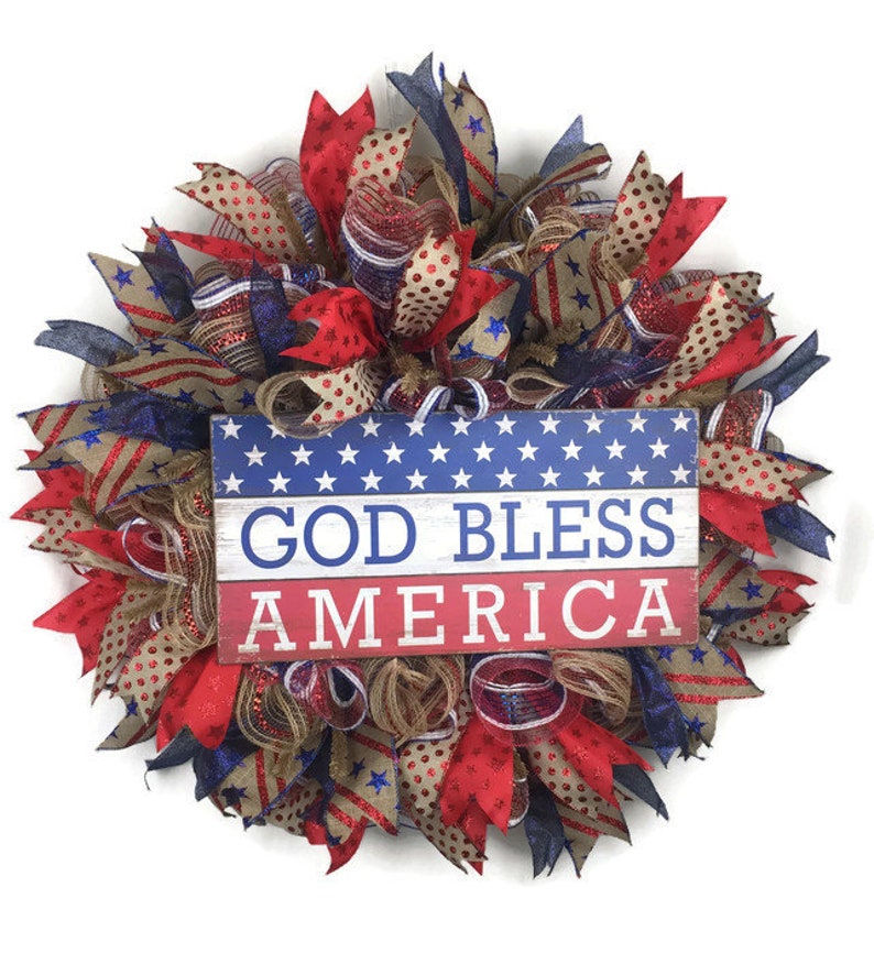 GOD BLESS AMERICA 4TH OF JULY DECORATION VETERANS DAY