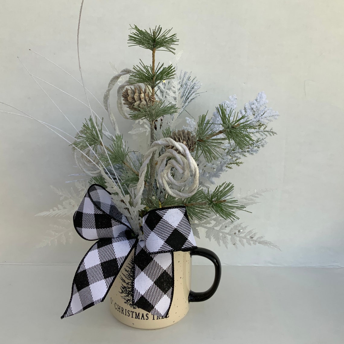 Christmas Mug Centerpiece, Christmas Arrangement, Coffee Mug