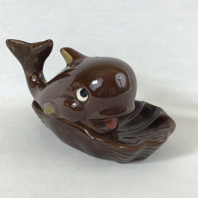 Marine World Africa USA Whale Ashtray Brown Ceramic Etsy