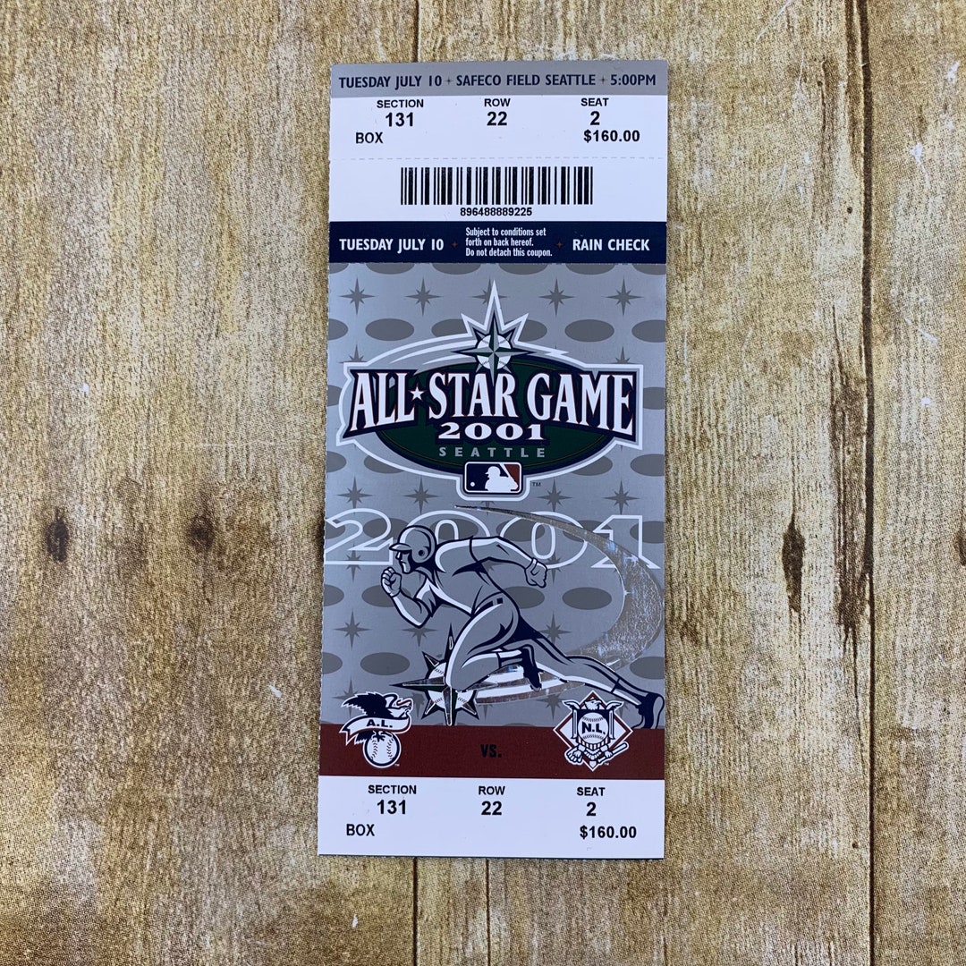 2001 MLB Baseball All Star Game Ticket Safeco Field Seattle - Etsy