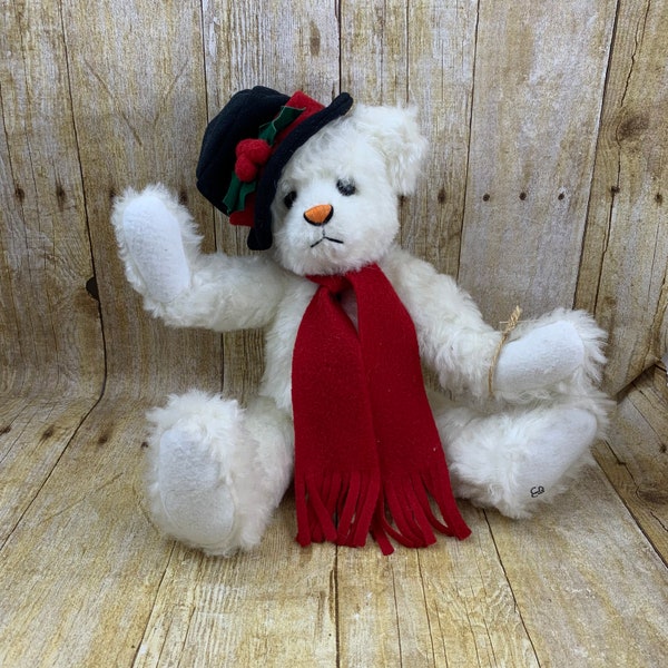 Ganz Cottage Collectibles SnowBear Plush Vintage 90s 1998 Jointed Christmas