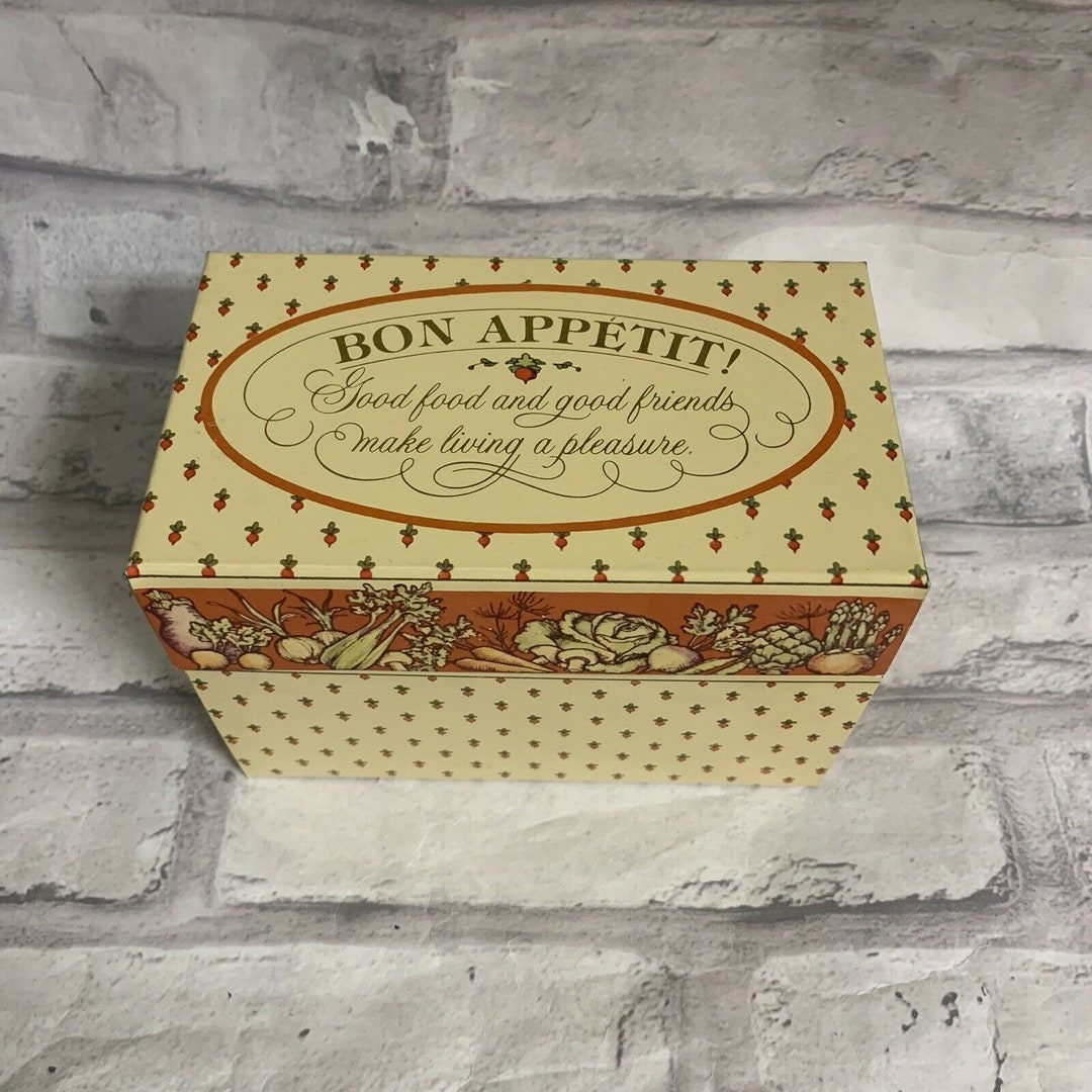 Hallmark Recipe Box Bon Appetit Vintage USA Etsy