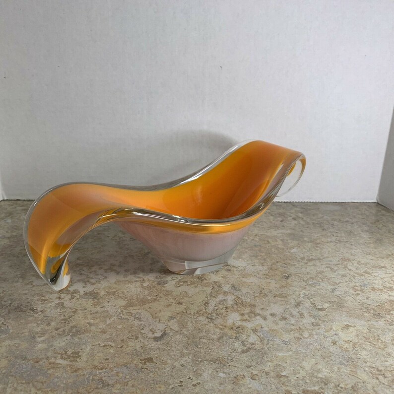 FLYGSFORS COQUILLE Swedish Art Glass Bowl SIGNED Modernist Etsy