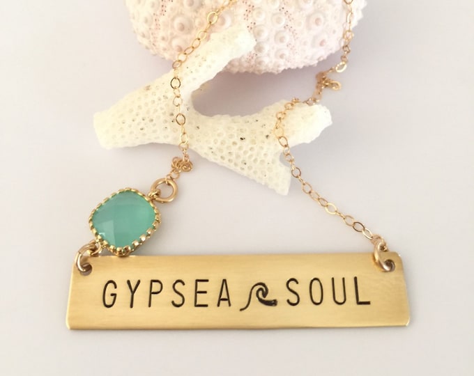 GYPSEA SOUL Stamped Bar Nameplate Layering Necklace Bohemian Custom