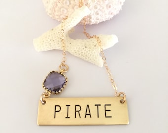 Collegiate Jewelry East Carolina Pirates Bar Necklace with Gold Heart Accent Collegiate Jewelry East Carolina Pirates Bar Necklace with Gold Heart Accent