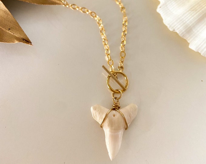 New!! // Jumbo Shark Tooth Toggle Necklace