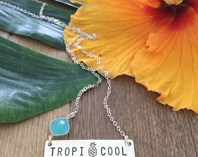 Tropicool Sterling Silver Bar Necklace