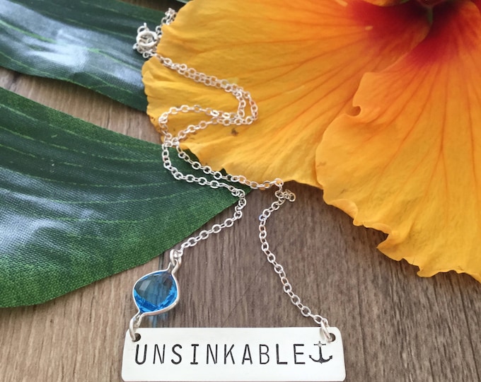New! // Unsinkable Stamped Sterling Silver Bar Necklace