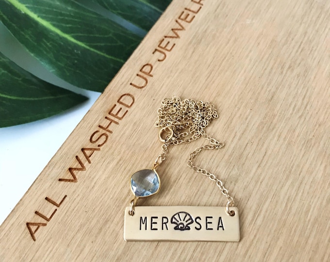 New! // Mer Sea Gold Fill Bar Necklace