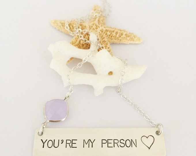 You're my Person Bar Necklace Sterling Silver Love Beach Ocean Bridesmaids Wedding Sea Boho Outer Banks OBX Gift Friend