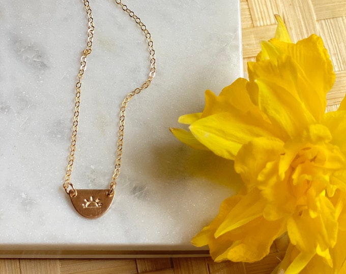 New 14kt Gold Fill Sunray Necklace