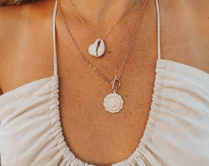 New! // 14kt Gold Filled Saint Mary Shell Necklace