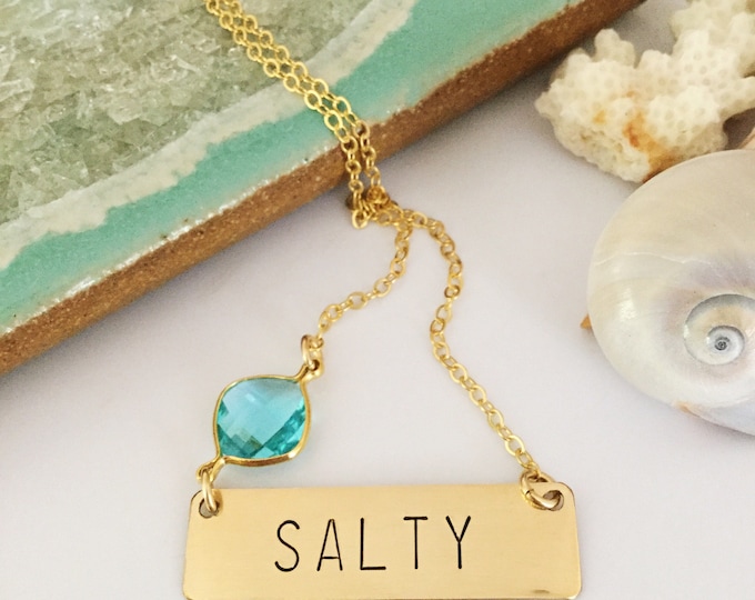 New! //Gold Filled Salty Bar Necklace