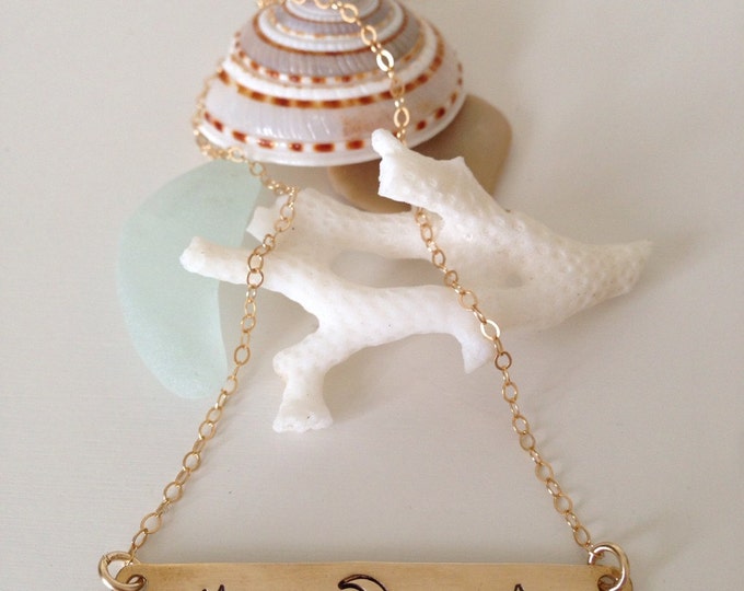 Sun Moon Star Gold Fill Bar Necklace