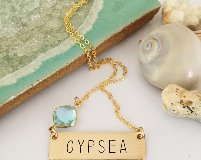 New! //Gold Filled Gypsea Bar Necklace