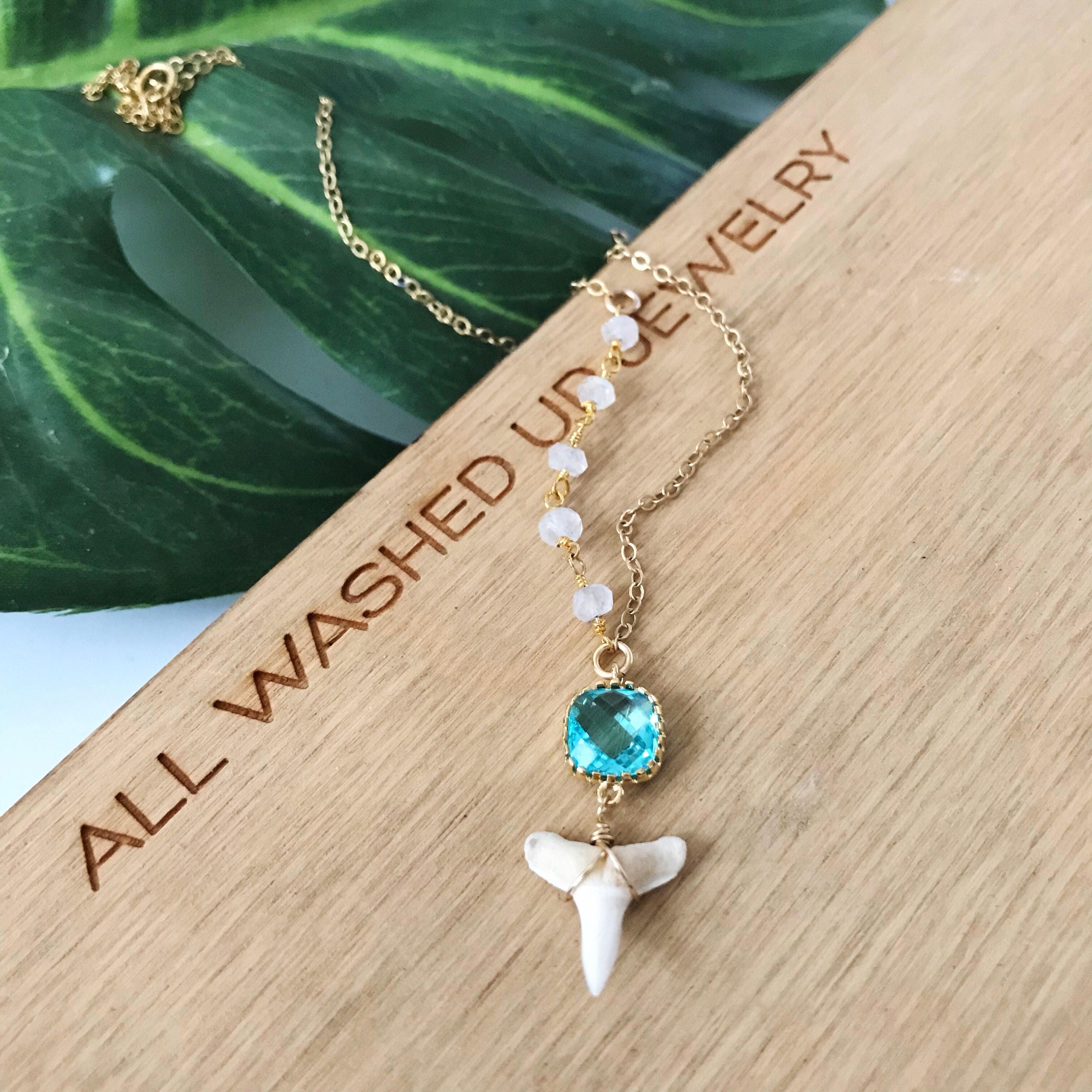 Beaded shark tooth necklace deals