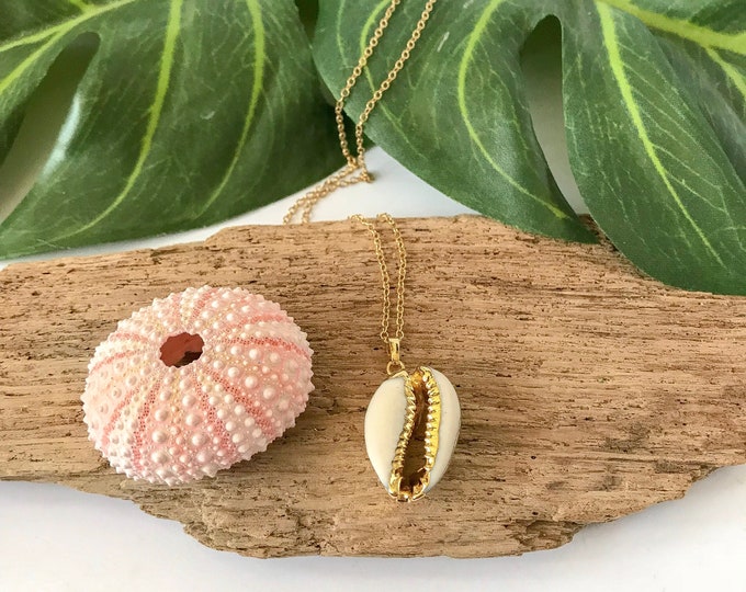 Gold Dipped Cowrie Shell Necklace