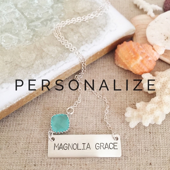 Stamped bar necklace shop