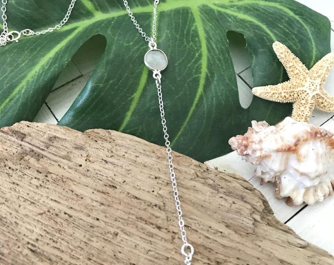 New! // Sterling Silver Moonstone Star Lariat