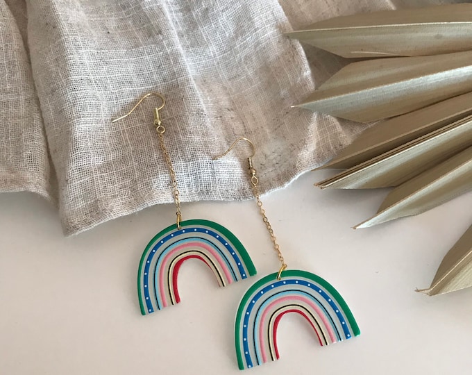 New! // Acrylic Rainbow Earrings