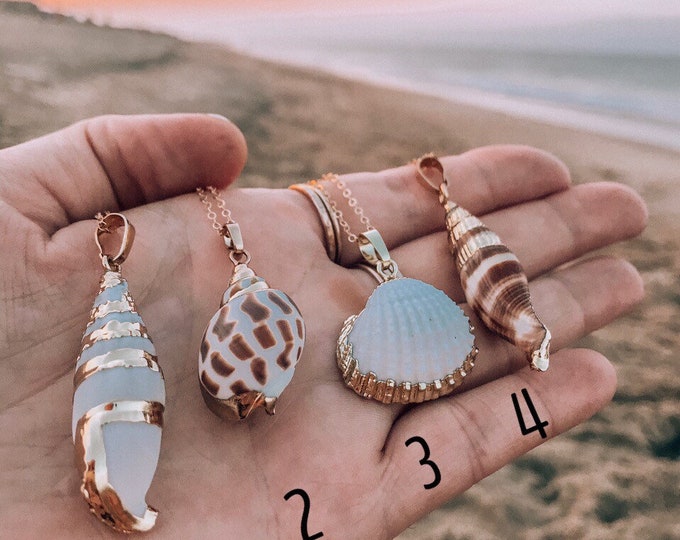 New! // Gold Dipped Shell Necklaces Outer Banks Jewelry