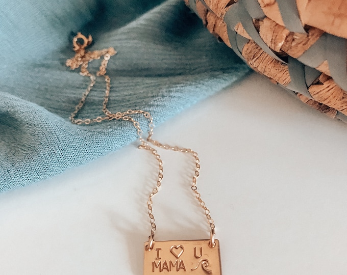 New! Mini 14kt Gold Filled I Love You Mama Necklace