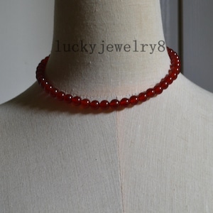 Dark red agate Necklace,dark red Necklace,dark red agate Bead necklace,Bridesmaid Necklace, wedding necklace.agate necklace.gift for her