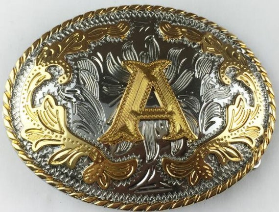 Initial Belt Buckles Vintage Western Buckles Monogram Name 