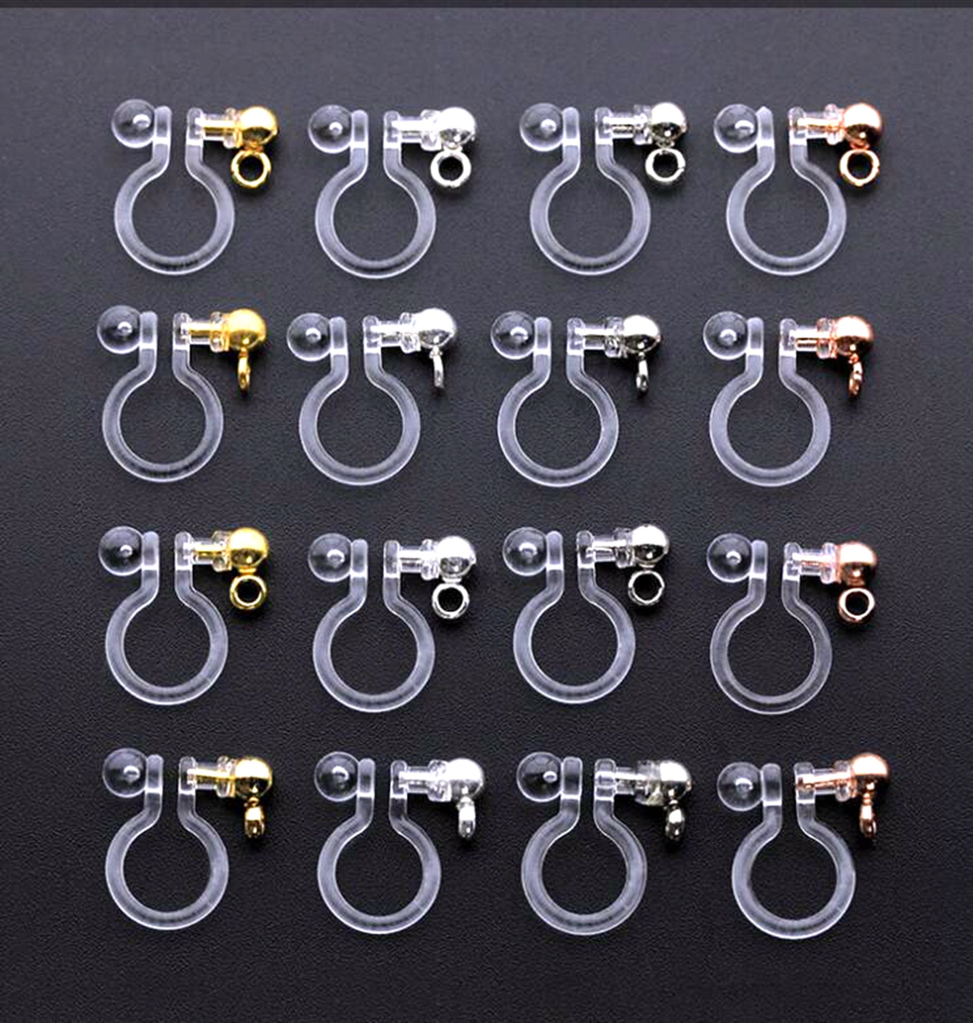 20Pcs Invisible Clip-on Earring Converters for Non Pierced Ears Jewelry Findings