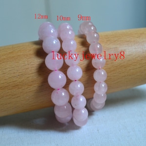 Natural Chunky pale pink quartz gemstone bracelet,light pink beaded Bracelet,classic bracelet,single quartz bracelet,wedding bracelet