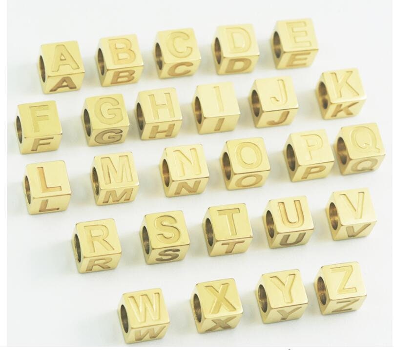 UNICRAFTALE 30pcs 304 Stainless Steel Square Letter Slide Charms Letter  Beads Letter.X Silver Tone 8x3mm Hole Alphabet Beads for Slide Wristbands  Bracelets Jewelry Making 9x8x4mm 