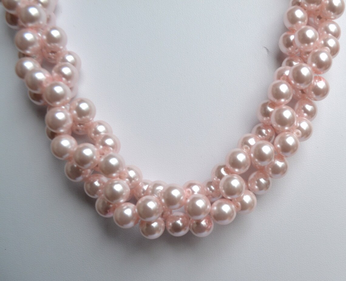 Light pink pearl necklacepearl necklacepink pearl Etsy